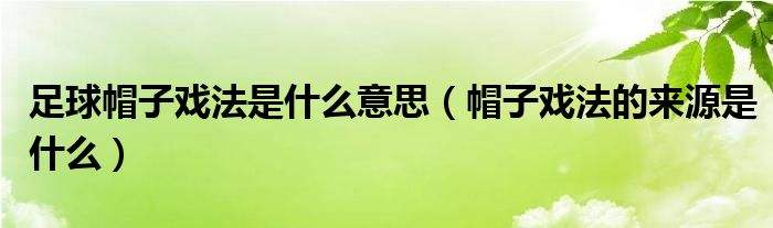 帽子戏法是什么意思-足球中的帽子戏法是什么意思!