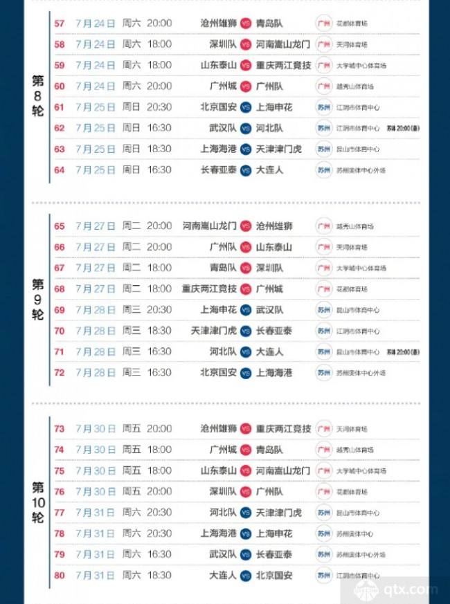 中超赛程2021第二阶段赛程表，中超赛程2021第二阶段赛程表上海海港!