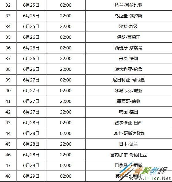 2018世界杯决赛时间，2018世界杯半决赛时间!