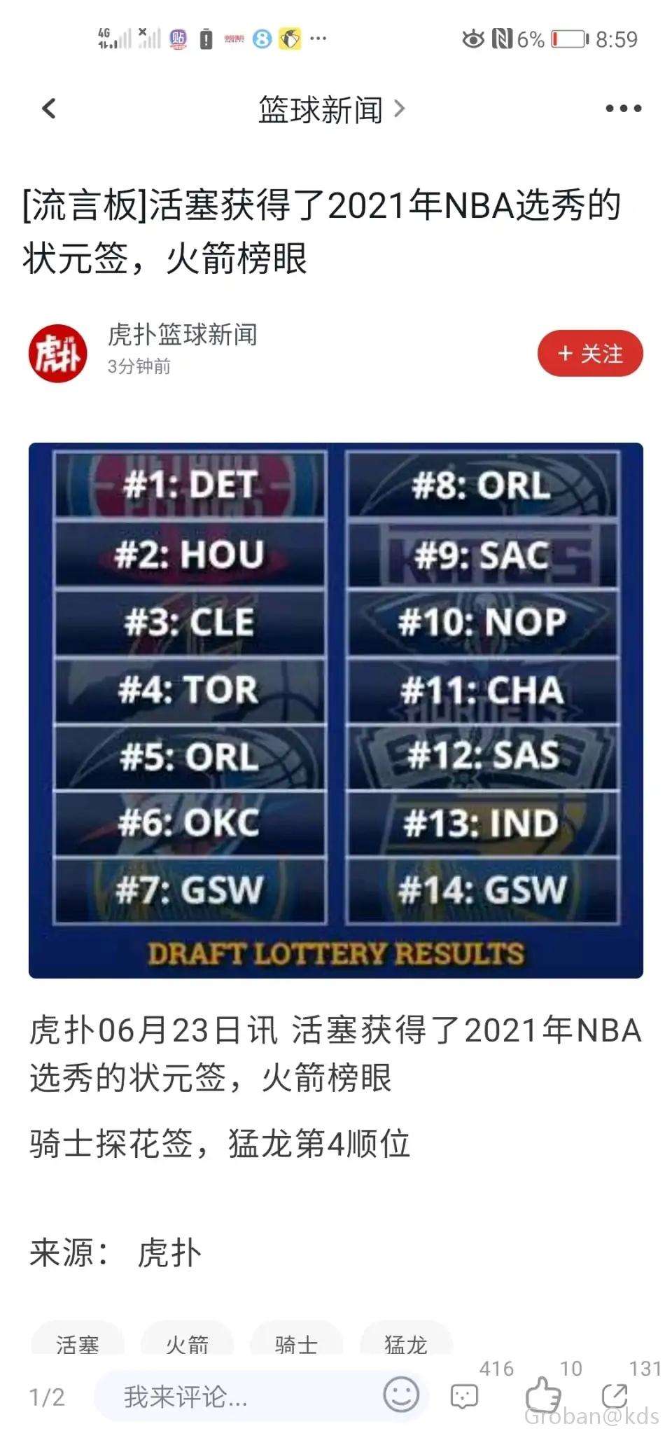 nba抽签结果出炉，nba抽签结果出炉谁将是状元!