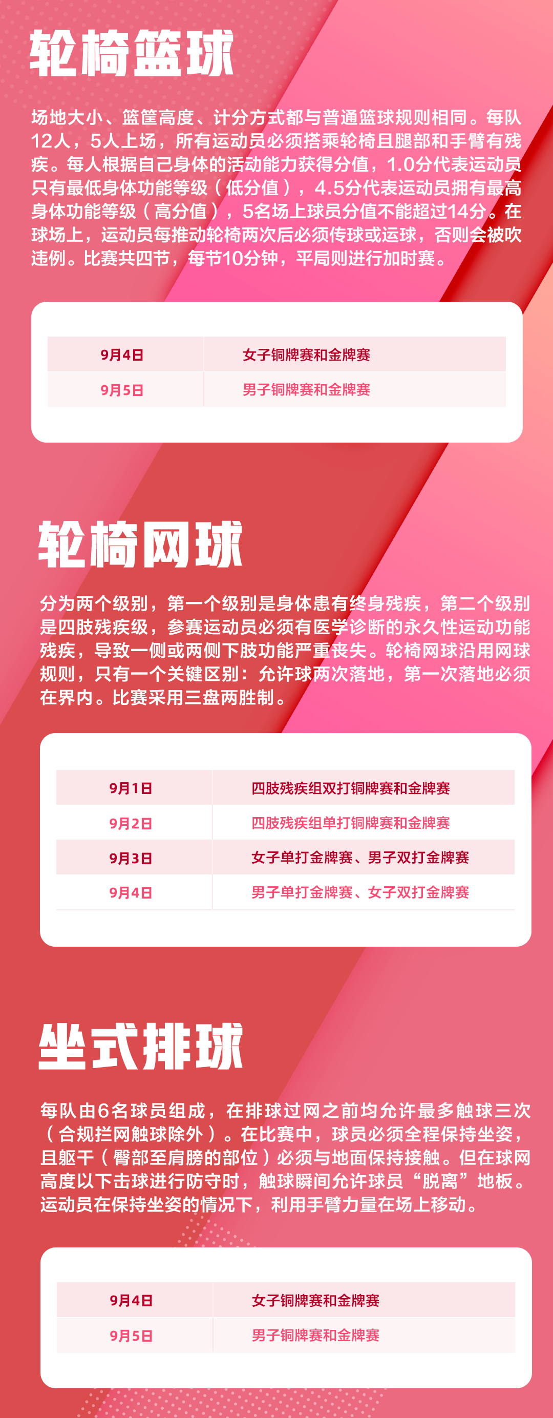 残奥会观赛日历，残奥会观赛日历5!