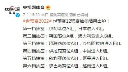 世预赛12强怎么分组，世预赛12强赛分档规则!