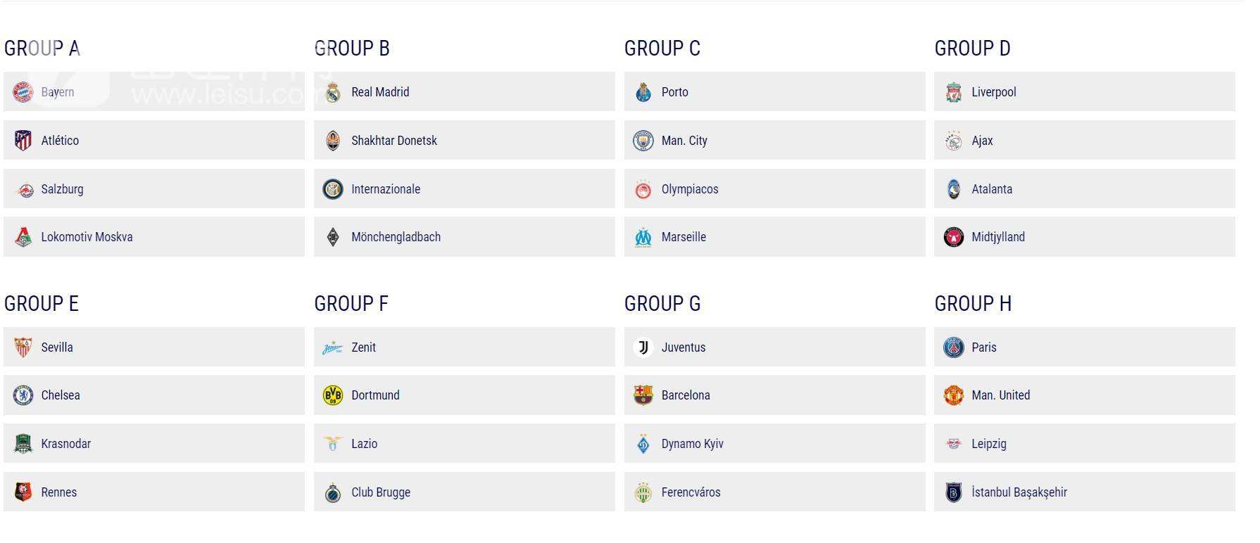 欧冠小组赛抽签，欧冠小组赛抽签直播在线!